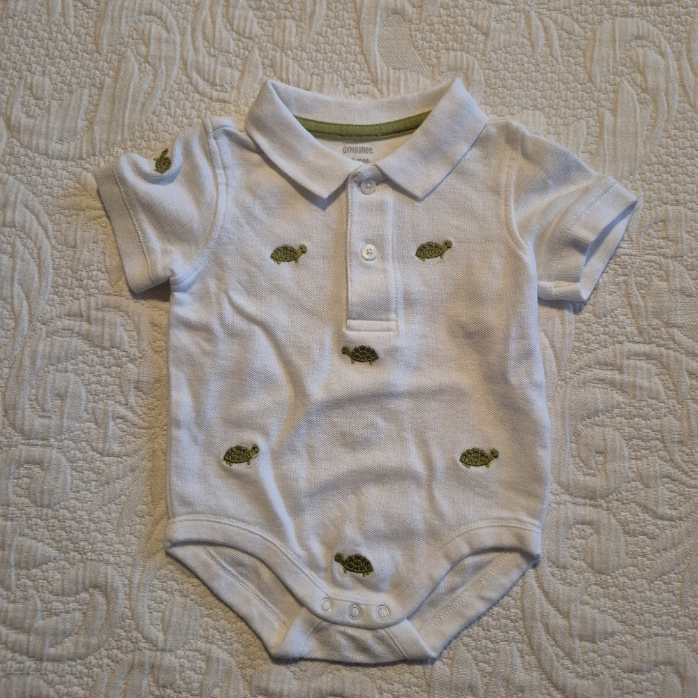 Gymboree boys size 3-6 months turtle embroidered body suit 2012 Easter line VGUC